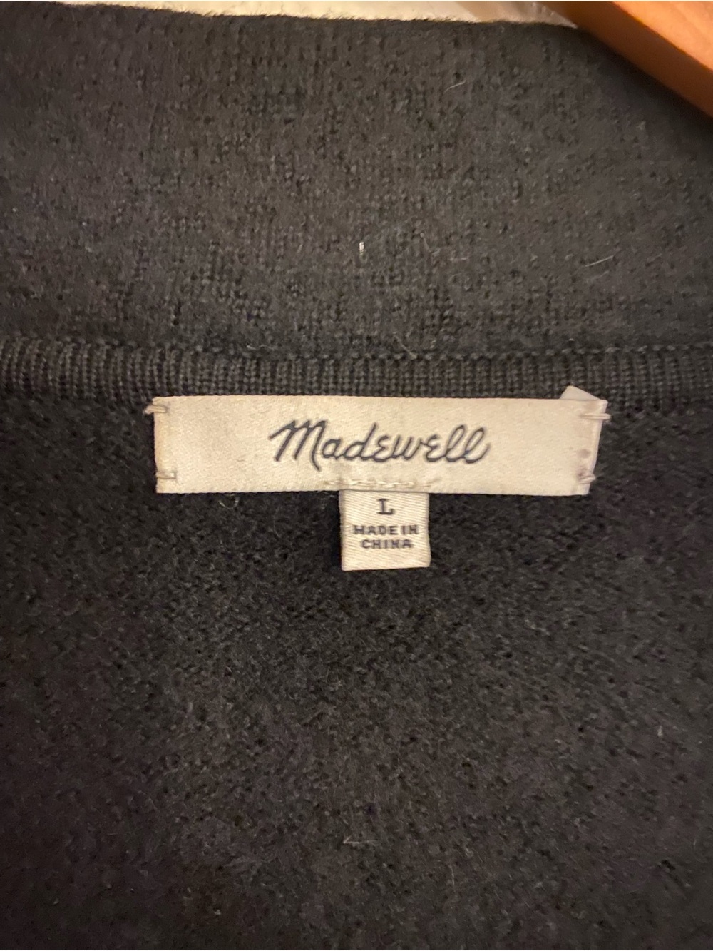 Madewell 100% Merino Wool Open Front Long Duster Cardigan Sweater Jacket Black L - Picture 3 of 5